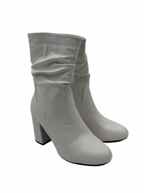 Pierre Dumas Women’s Classic White Mid-Calf Block Heel Go-Go Boots Size 5.5